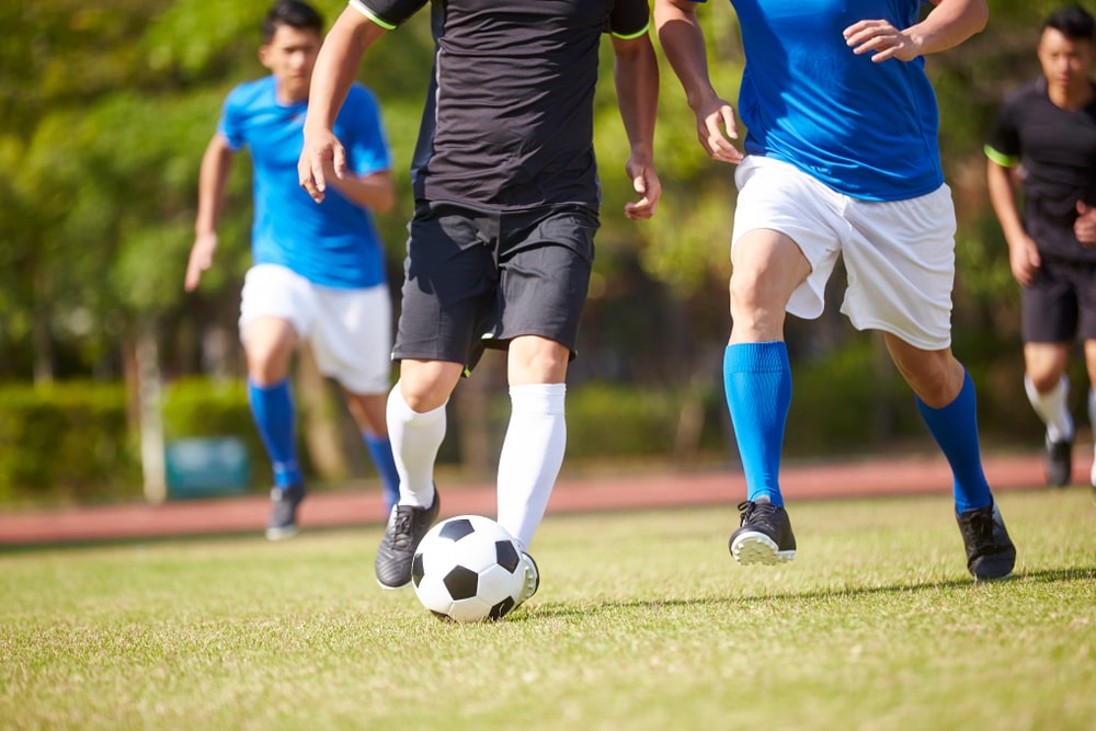 People playing football.